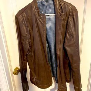 Gorgeous Ted Baker Brown Leather Jacket
